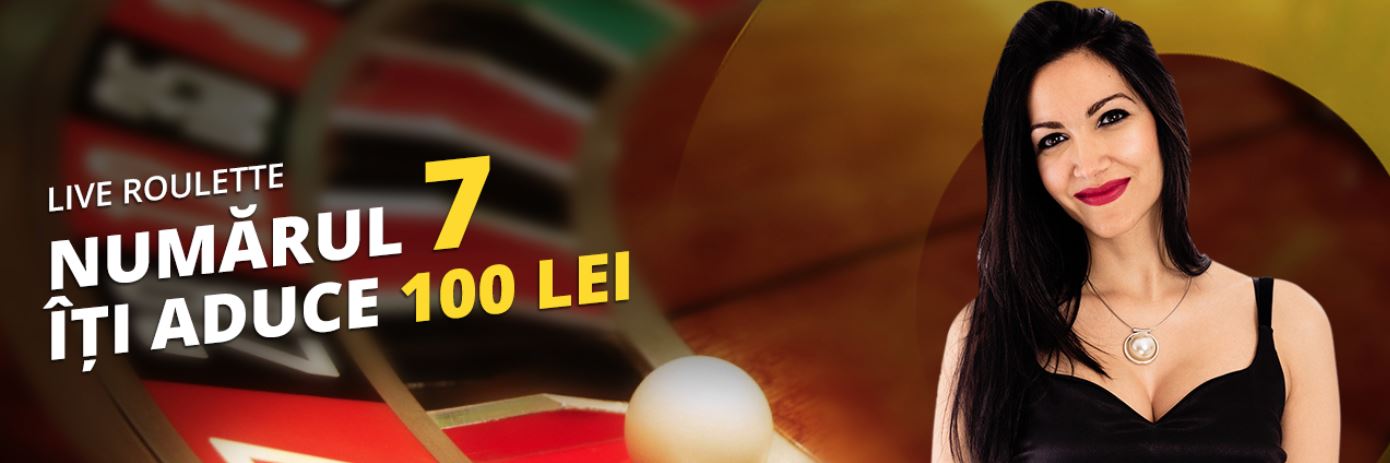Numarul 7 iti aduce 100 lei la Ruleta Live de la eFortuna