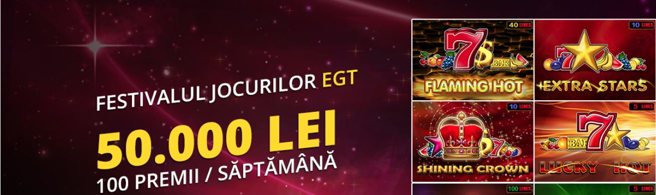 Festivalul jocurilor EGT la eFortuna
